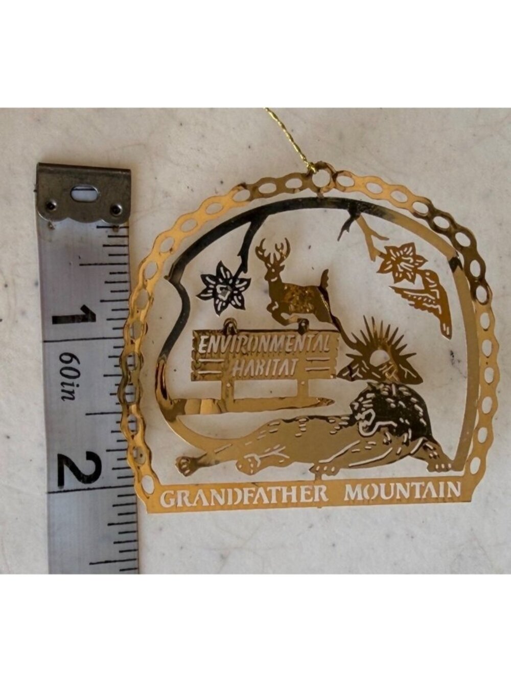 Nation's Treasures Grandfather Mountain Genuine 24K Gold Finish Brass Ornament